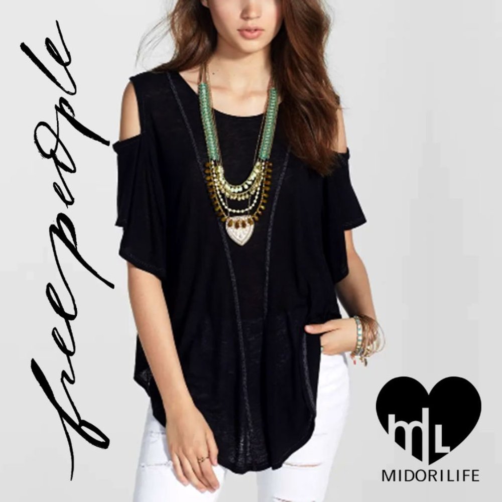 WE THE FREE Cold Shoulder Seamed Top